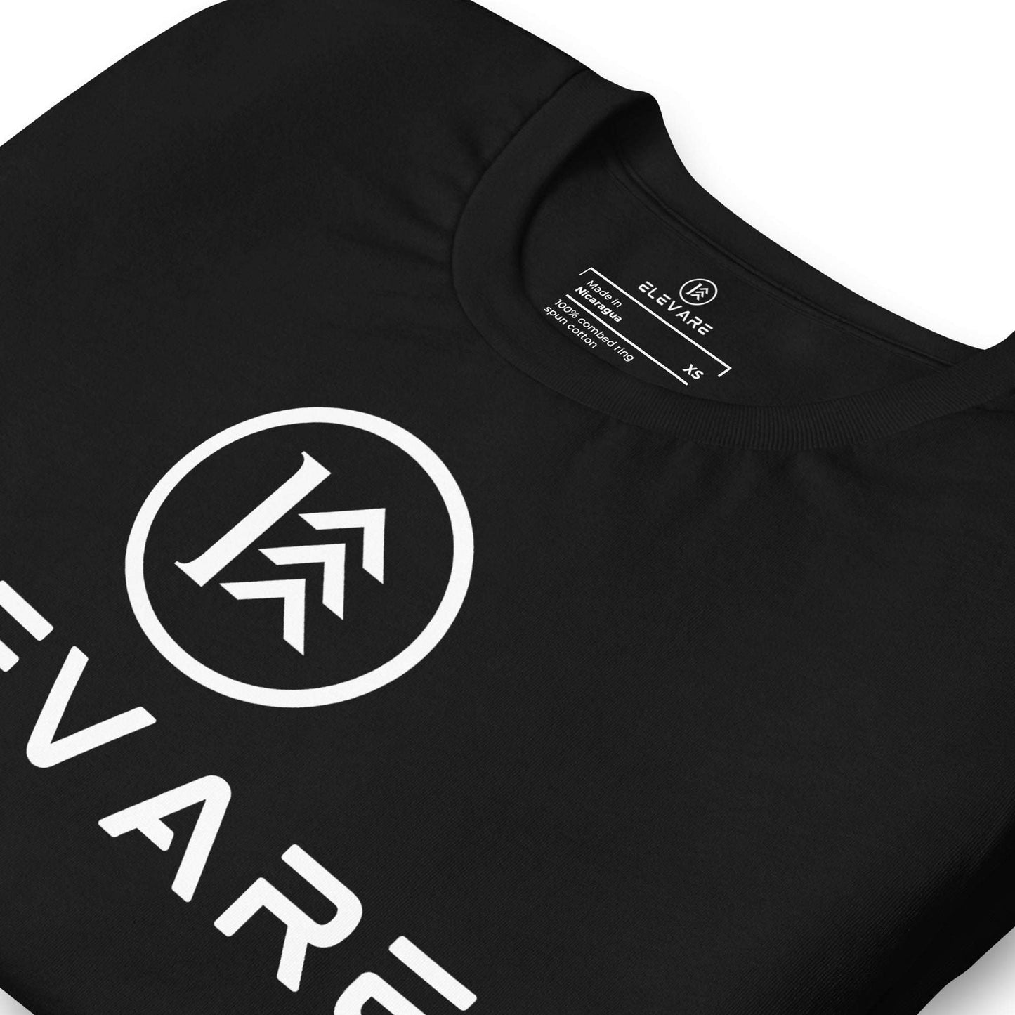 Black FAITH T-SHIRT with Alpha and Omega symbol in white, 100% cotton.